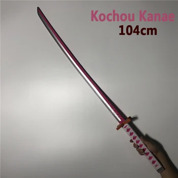 1:1 Аниме Kochou Kanae Sowrd Demon Slayer Cosplay Меч Нинджа Нож Kimetsu no Yaiba Меч Оръжие ПУ Prop Модел 104 см