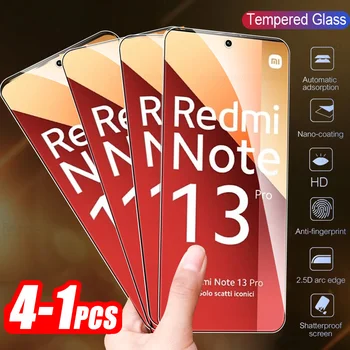 1-4шт Пълно Покритие От Закалено Стъкло За Xiaomi Redmi Note 13 Pro Защитно Фолио За Екрана Redmy Note13 Pro Plus 4G 5G Armor Защитно Фолио