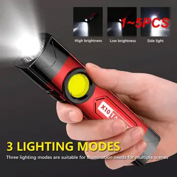 1 ~ 5ШТ Преносими led фенерче Mini COB Work Light USB Акумулаторна батерия 18650 Къмпинг с клипс 3 режима на Мощна риболов