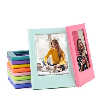 1 бр. магнитна рамка за снимки, сладък мини-настолна стойка за рамки за картини 6,2x4,5 см, цветна фотодисплей за хладилник