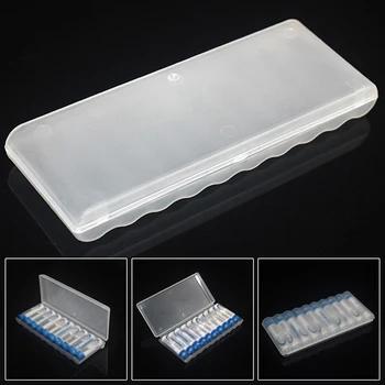 10 Слота Прозрачна Бяла пластмасова кутия за съхранение на батерии Твърд Контейнер Притежателя Калъф за батерии тип АА Органайзер за Аксесоари