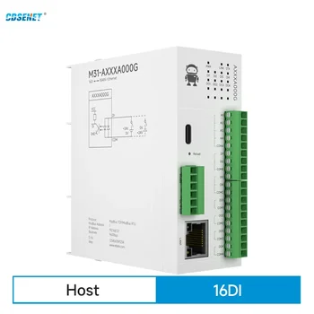 16DI Модул за дистанционно вход изход RS485 Ethernet RJ-45 CDSENET М31-AXXXA000G Получаване на аналогови ключа RTU Modbus TCP Обновяване на фърмуера