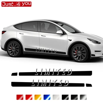 2 ЕЛЕМЕНТА Ленти на перекидной панел за Tesla, модел Y S 3 Стикер на страничния пола на вратата на колата Ограничена серия графични винилови стикери с Аксесоари