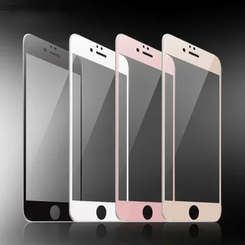 2 ЕЛЕМЕНТА черното е Бяло, Розово Злато 9H Защитен слой от Закалено Стъкло с Пълно Покритие за iPhone 7 8 Plus SE 2020 X XR XS 11 12 Mini Pro Max