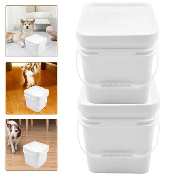2 елемента Многоцелеви кофи за съхранение на храна за кучета и котки, контейнери за оризово брашно