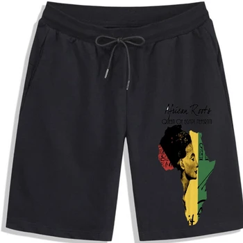 2019 Модерни ежедневни мъжки къси панталони за мъже, Африкански къси панталони за мъже, Карта на Африка, Черна история, Растафари, Реге, Памучен НЕФЕРТИТИ