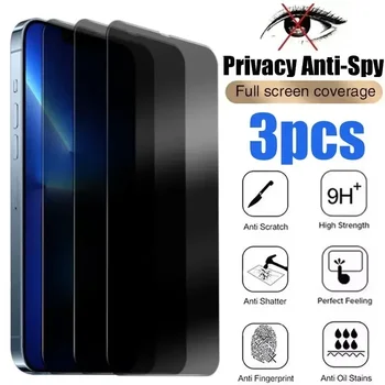 3шт screen protectors за Поверителност за iPhone 15 12 13 14 Pro Max Mini 7 8 Plus anti-spyware Закалено Стъкло за iPhone 11 Pro XS MAX XR