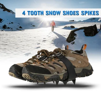 4 Назъбени скоби Зимни мини шипове на обувките за ледено катерене, скоби, гривни, обувки, галоши, катерене на открито, туризъм