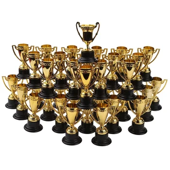 40шт Златни Премия за Чаши Пластмасови Златни Трофеи Мини-Награди И Трофеи Детски Клас от Ученически Награди Спорт