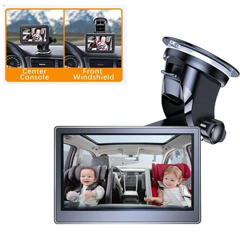 5-инчов детско автомобилно огледало HD1080P на задната седалка, детско автомобил с функция за HD-камера, авто огледален дисплей, Многократно скоба-търтей