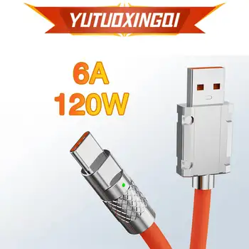 6A USB Type C 100 Вата Бързо Зареждане на Течен Силикагелевый Кабел От С Сплав За S10 на Samsung S20 Xiaomi Huawei OPPO VIVO 1m 2m