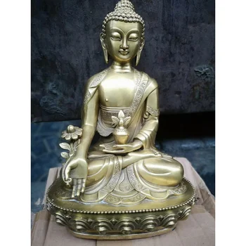 8-инчов Стар бронзов будизъм, Буда, Бодхисатва Статуя на Бога на мантри в Стария храм 21 см