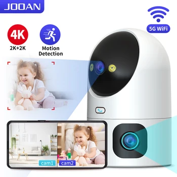 JOOAN 4K 3MP PTZ IP Камера 5G WiFi Камера С двойна Леща Домашна Цветна Камера за Нощно Видеонаблюдение С Автоматично Проследяване на Smart Baby Monitor
