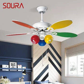 SOURA Nordic LED Fan Light Модерен минимализъм, ресторант, дневен тракт, кабинет, вентилатор на Тавана, Дистанционно управление Електрически вентилатор