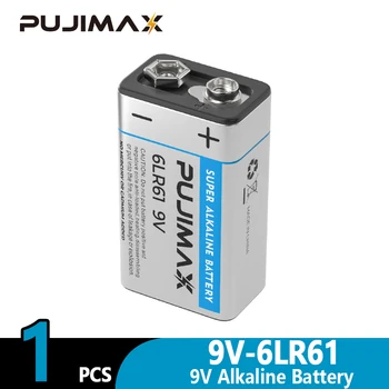 Алкална Батерия PUJIMAX 6LR61 9V За Микрофон, аудио устройства, Играчки, Електронни броячи, Транзистори, Калкулатори, Източник на Захранване