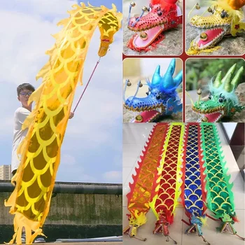 Безплатна доставка 3 m/5 m фитнес цветни сияние дракон децата възрастен дракон танцово представяне на обзавеждане за парапланеризъм Игри на открито