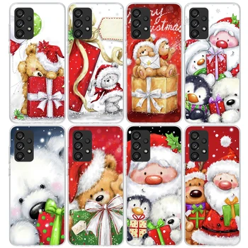 Весела Коледа, Подарък калъф с Сладък Мечок За Samsung Galaxy A14 A13 A12 а a53 A54 A52S, калъф A24 A34 в а23 A33 A22 A32 A03S A04S Si