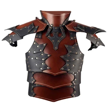 Викингите Изкуствена кожа Регулируема бронирани Ретро престрелки с бронежилетки Средновековен на раменната подпори за cosplay