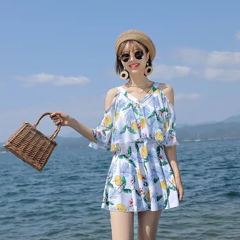 Висококачествени Нови Плажни Бански Костюми Модни Секси Консервативна Корейската Версия На Женска Пола С Цепка Плажен Красив Бански Отзад Жена