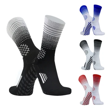 Висококачествени спортни нескользящие футболни чорапи с мрежесто модел, памучни футболни чорапи, мъжки тракшън чорапи calcetas antideslizantes futbol