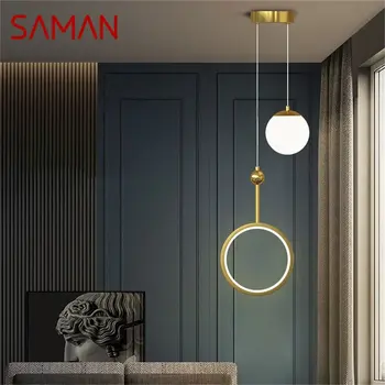 Висящи лампи SAMAN Nordic LED Модерна проста декоративна лампа за дома за хол