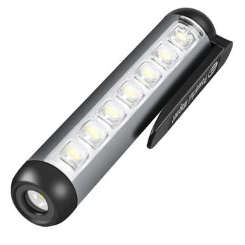 Водоустойчив Фенер USB Акумулаторна Фенерче + COB Лампа с топки Фенерче с магнит-клипс