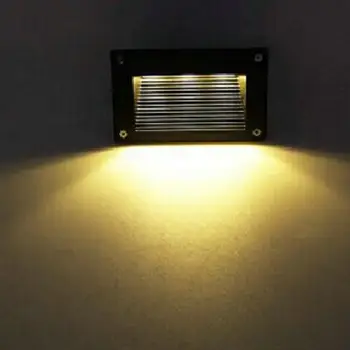 Водоустойчива IP67 Външни led светлини с мощност 6 W Правоъгълни Вградени Стъпало на стълбата Стъпка Лампа Коридор Led Стенни лампа