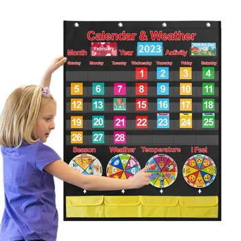 Готин календар, набор от Календари за деца с 95 иллюстрированными карти, дизайн на въртящия се плот, схема предучилищна за домашно обучение.