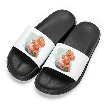 Дамски мультяшные чехли на дебелото платформа, летни плажни сандали с мека подметка от Eva, нескользящая обувки за почивка, дамски вътрешна баня