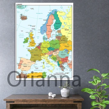 Декорация на дома, Модулна Живопис на Картата на Европа Ес по-Голямата Картина Върху Платно Hd Щампи Плакат Всекидневна Офис Стенно Изкуство