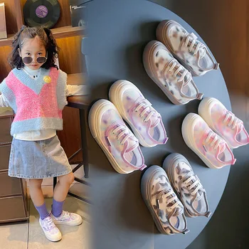 Детска ярки обувки, Пролет-есен, Нова ежедневни обувки за момичета, камуфляжная обувки с дишаща мрежа, единични обувки за момчета zapatos niña niños