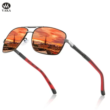 Дизайнерска марка Vaka, Реколта мъжки слънчеви очила, Мъжки поляризирани покритие, Класически слънчеви очила с абажуром, Мъжки аксесоари за шофиране, очила
