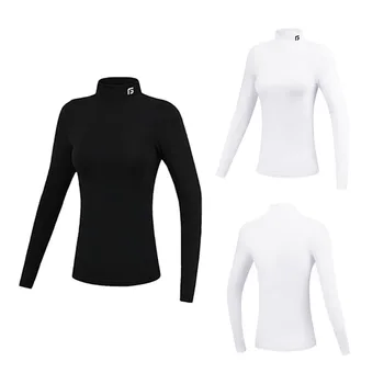 Есенно-зимни дамски ризи за голф отвътре Golfist с дълъг ръкав, дамски блуза за голф с висока яка, ветрозащитное тренировъчното бельо