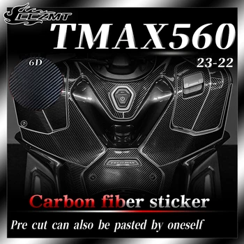 Защитни стикери от карбон 6D, стикери за декорация на тялото, автомобилни стикери, модификация, аксесоари за Yamaha TMAX560 2022 2023