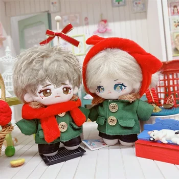Зимна зелена дрехи, топло палто, червен шал, стоп-моушън облекло за 10-инчов кукли Idol, аксесоари, оборудване за корейски кукли Kpop EXO