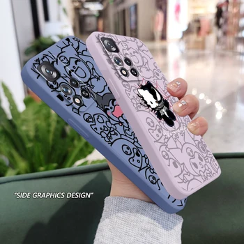 Калъф за Телефон Xiaomi Redmi Note 12 12S Turbo 11 11T 11S 10 10S 9 8 8T 5G Sanrio Hello Kitty Kuromi Течен Въженият Калъф