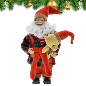 Коледна украса за големи кукли на Дядо Коледа, статуетка на Дядо Коледа кукла, Коледна украса за дома, подарък за деца, навидад home decor
