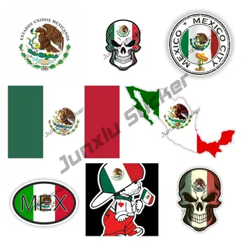 Креативна Стикер С Флага на Мексико, Мексикански Флаг Автомобили Ивица Мото Състезания Флаг Стикер На Скейтборд Стикер На Мотор Мото Тунинг Мексико PVC Стикери