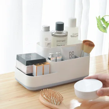 Кутия-органайзер за грим Кутия за съхранение на козметика и Плъзгаща се Тоалетка Контейнер за подробности Средства за грижа за кожата Кутия за грим