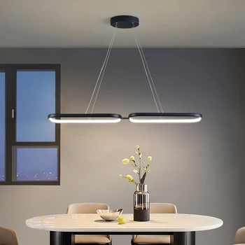 Модерен led окачен лампа Трапезария полилей Черна осветление кухня Хол спалня Led полилей блясък на Alexa /Приложение / Remote