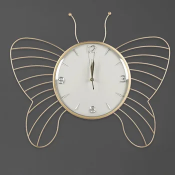 Модерен дизайн, Стенни часовници Минималистичен Батерията Метални Прости Стенни часовници Пеперуда Животно Тихо Тихо Украса на хола Rorloge
