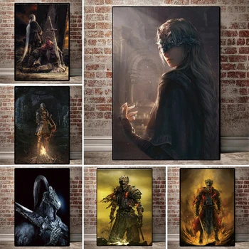 Модерен игри плакат, декорация на Dark Souls на платно, стенни художествени плакати и щампи, произведения на изкуството, за стая на момче, Къща Куадрос