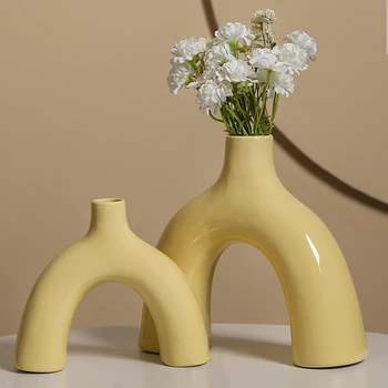 Модерни керамични вази, идеални за минималистичного, бохемски и модерния домашен интериор, дизайн рафтове