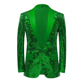 Мъжки костюм с пайети марка Qj Cinga 2023, Ново мъжко луксозно рокля за изпълнения на сватбената денс парти, мъжко сако, палто