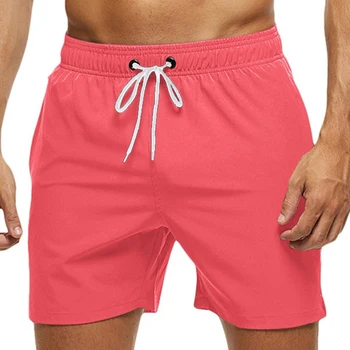 Мъжки шорти за плуване, бански, бързо съхнещи плажни шорти, бански, дишаща дантела с джобове за сърфиране, Плажно лято