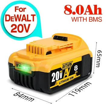 НОВА батерия, Съвместим с электроинструментами dewalt 18V 8Ah, литиеви батерии за електрически инструменти акумулаторна 20V 18Volt 18v 5Ah 6Ah 8Ah