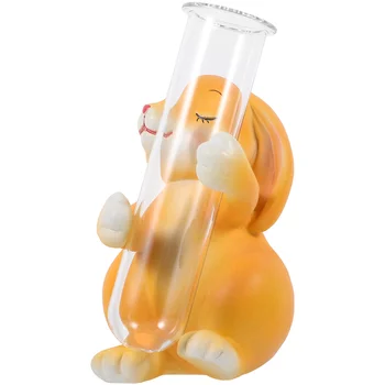 Настолна гидропонная сеялка с прозрачна пистата за излитане и кацане с шнорхел, Декоративна Уникална стъклена ваза със статуя на животно