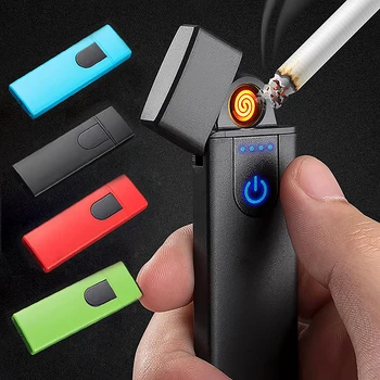 Нова вольфрамовая запалка с двустранно запалване, Преносима USB зареждане, Аксесоари за прикуривателей, Подарък за мъже