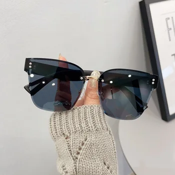 Нова реколта женски овални слънчеви очила, дамски модни слънчеви очила без рамки, женски UV-защитни очила с антирефлексно покритие UV400 Gafas De Sol