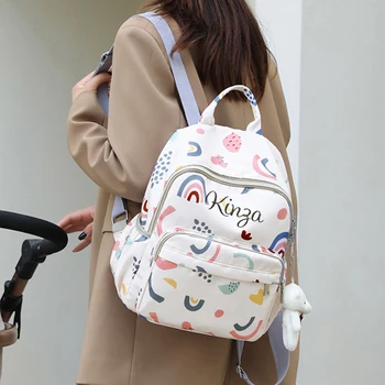 Нова чанта за майките с индивидуален наречена Модерна чанта за сух и влажен отделения с голям капацитет Пътна чанта за мама и бебе